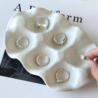 3D Wave Ceramic Accessory Tray  Storage