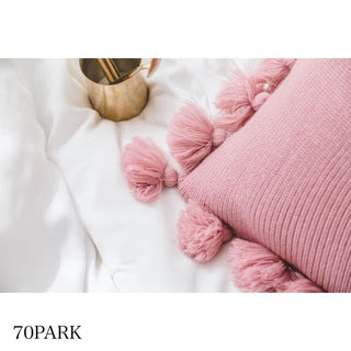 Tassel Pom-Pom Knit Cushion Cover