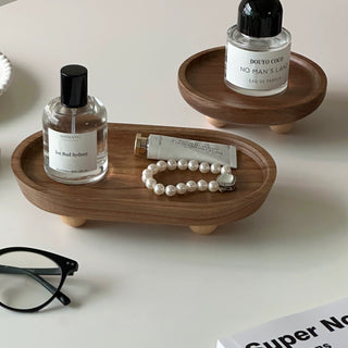 Acacia Wood Accessory Tray  Brown  Small Item Tray