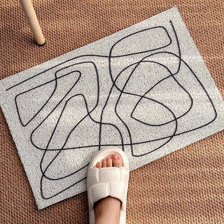 Line Art Pattern Entrance Mat 50x80cm Mud Removal Mat Monotone