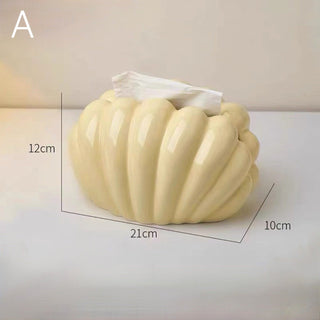 Shell motif ceramic tissue case