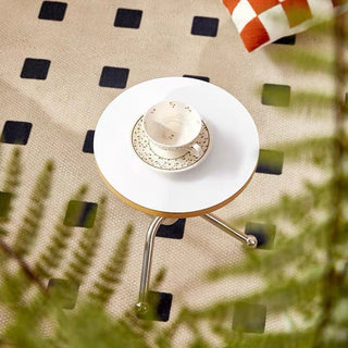 Stainless steel twisted leg round mini side table