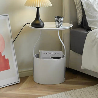 Iron Round Storage Side Table