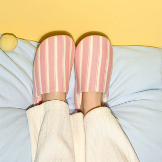 Retro Stripe Soft Room Shoes   Indoor Slippers  Unisex