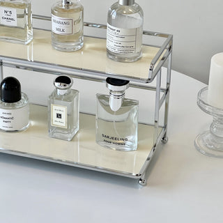 Desktop display two-tier storage rack