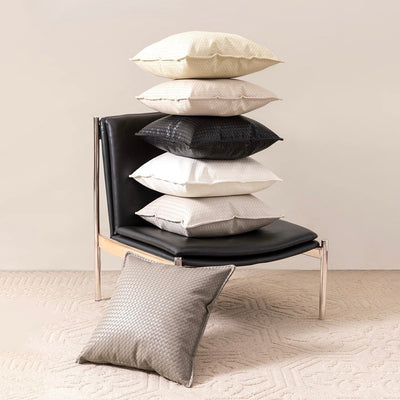 Rich Faux Leather Braided Cushion Cover  45 x 45 cm Nuance Colors