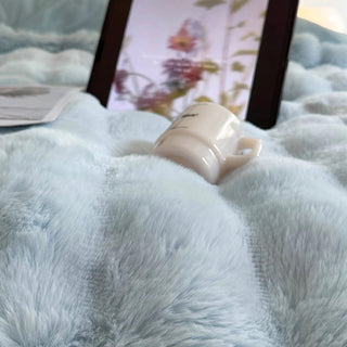 Light Blue Fluffy and Soft Duvet Cover Set  Bed Cover Bedding Cover