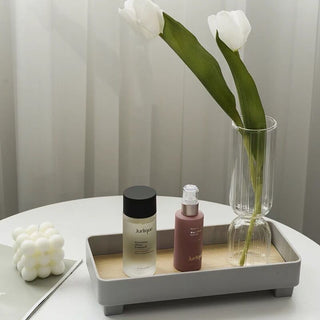 Wood grain print narrow accessory trayin  small item holder.