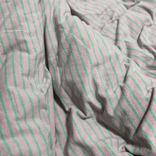 PinkPurple Pin Stripe Cotton Duvet Cover Set 2 Sizes All Seasons