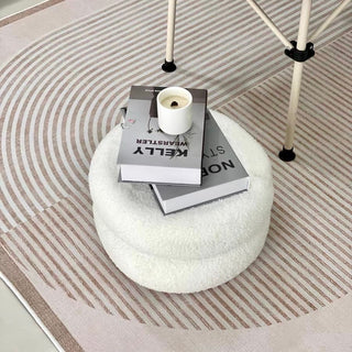 Boucle Round Two-Tier Stool Ottoman Height 22cm