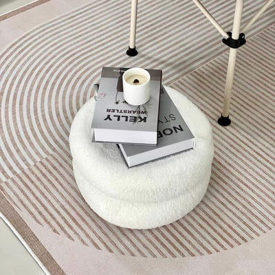 Boucle Round Two-Tier Stool Ottoman Height 22cm