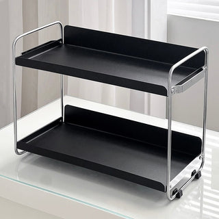 Iron Silver Frame Two-Tier Cosmetic Storage Rack