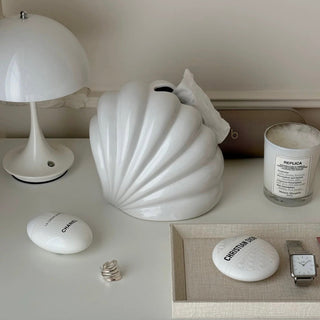 Shell motif modern art ceramic tissue casein  decorative object
