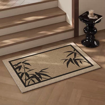 Bamboo Leaf Pattern Entrance Mat  50 x 80 cm Mud Removal Mat