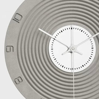 Matte Gray Mirror Round Clock  Wall Clock