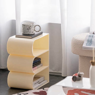 Arch Magazine Rack Storage Side Table Cream