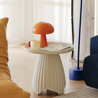 Pleated Design Round Side Table