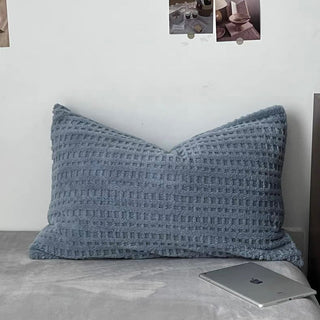 Blue Gray Thick Milk Fleece Winter Duvet Cover Set