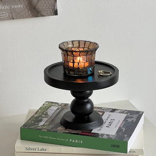 Wood Black Stand Accessory Tray Small Item Holder
