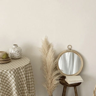 Round-shaped Hanging Rattan Mirror Natural