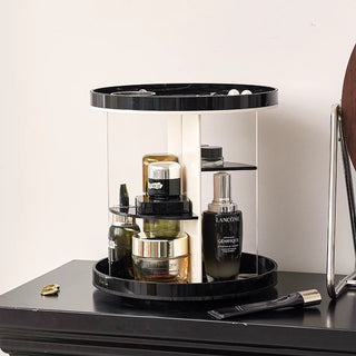 360 Degree Rotating Acrylic Round Cosmetic Storage Rack Makeup and Perfume Storage Tray