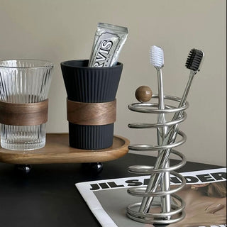 Woodball Stainless Steel Spring Brush Stand  Pen Holder