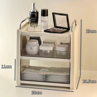 Large Capacity Clear Cream Cosmetic Box  Makeup Box Drawer