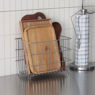 Stainless steel silver wire basket storage container cosmetic storage