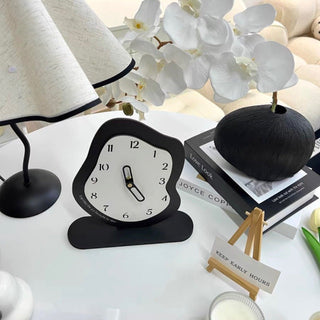Irregular Wave Bicolor Clock  Table Clock