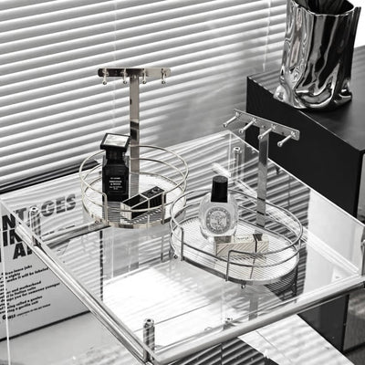 Clear Stripe Pattern Stand Tray  Storage Tray for Small Items