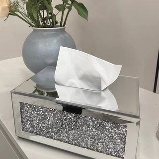 Luxury Glitter Mirror Tissue Case Mirror Silver