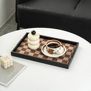 Black Iron Checkerboard Tray   in  and 2 Sizes  Storage