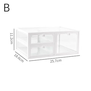 Sold Individually Clear White Cosmetic Storage Box