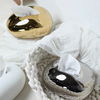 Ceramic Mouse-Shaped Tissue Case Metallic
