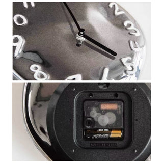 Silver Ceramic 3D Dial Round Clock  Wall Clock