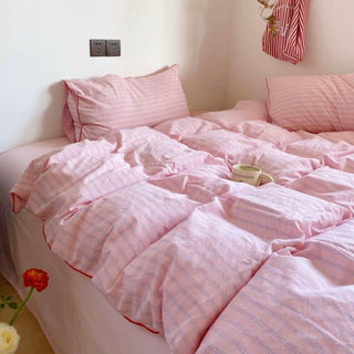 Colorful Stripe Cotton Duvet Cover Set