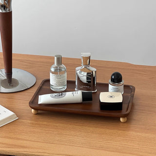 Legged Acacia Wood Rectangular Tray 2 Sizes  Accessory Tray
