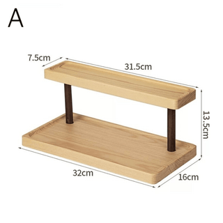 Wood Two-Tier Storage Display Rack  Perfume Storage