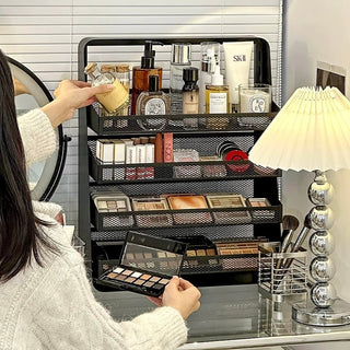 Large Capacity Four-Tier Perfume & Cosmetics Display Iron Storage Rack
