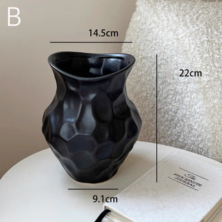 Uneven Ceramic Monotone Flower Vase