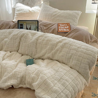 Faux Fur Velvet-like Winter Duvet Cover Set