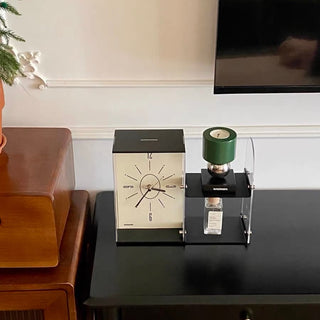 Storage rack included Acrylic clear monochrome clock  Table clock