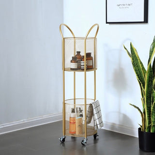 tier laundry basket with casters storage cart