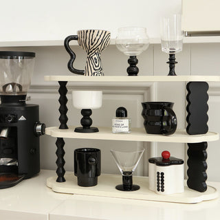 Wavy Monotone Three-Tier Storage Display Rack