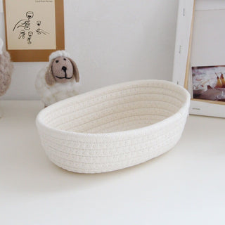 Rope braided storage baskets piece set