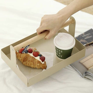Wood Accessory Tray with Handle