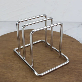Stainless steel silver multi-purpose book stand storage cutting board stand