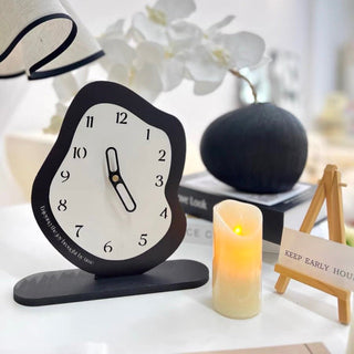 Irregular Wave Bicolor Clock  Table Clock