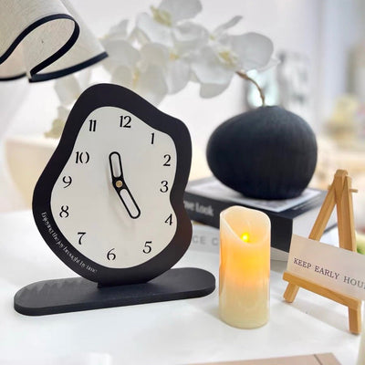 Irregular Wave Bicolor Clock  Table Clock