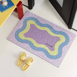 Colorful wave pattern entrance mat 50 x 80 cm for removing mud.